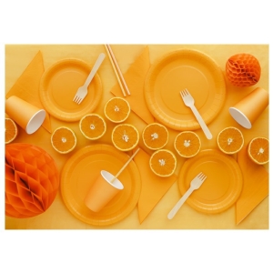 Tal��e pap�rov� pomeran�ov� 23 cm 6 ks