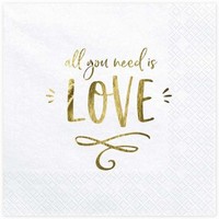 UBROUSKY All you need is love, b�l� 33x33cm