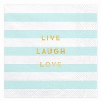 UBROUSKY YUMMY Live Laugh Love, sv�tle modr�, 33x33cm