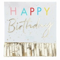 UBROUSKY pap�rov� Happy Birthday zlat� t��sn� 32x32cm 16ks