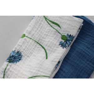 Ubrousky bavln�n� s modr�mi chrpami 40x40cm 4ks