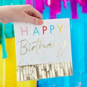 UBROUSKY pap�rov� Happy Birthday zlat� t��sn�