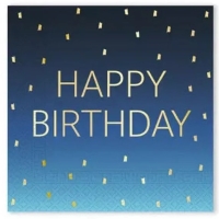 Ubrousky pap�rov� Happy Birthday Blue 20ks 33x33cm