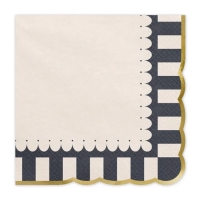 Ubrousky pap�rov� �erno-b�ov� 33x33cm 12 ks