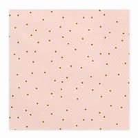 Ubrousky r��ov� se zlat�mi punt�ky 33x33, 20 ks