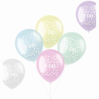 BAL�NKY latexov� Happy B-day pastelov� mix 33cm 6ks