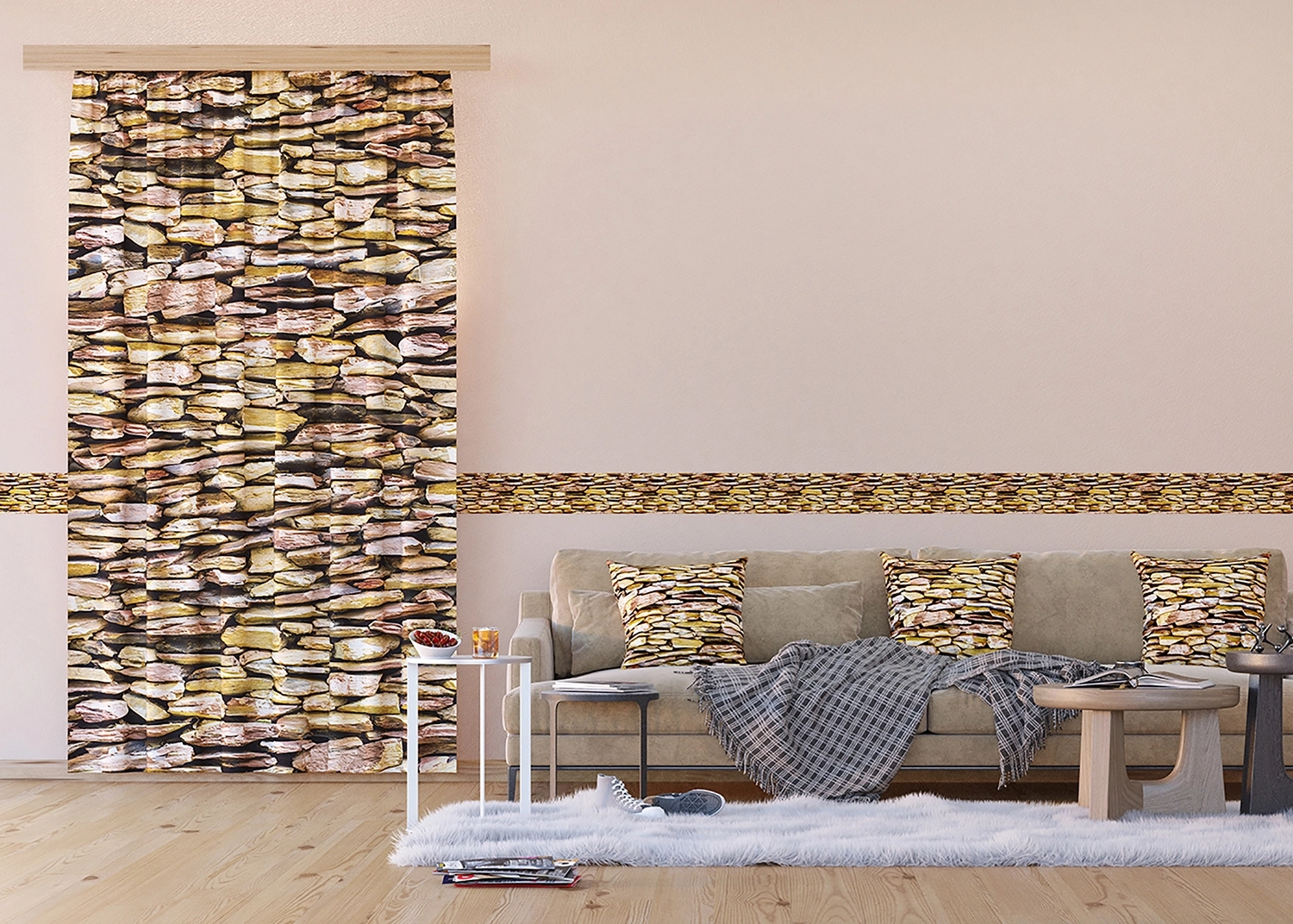 Dekorativn� z�v�s Kameny | 140 x 245 cm | FCPL 6591