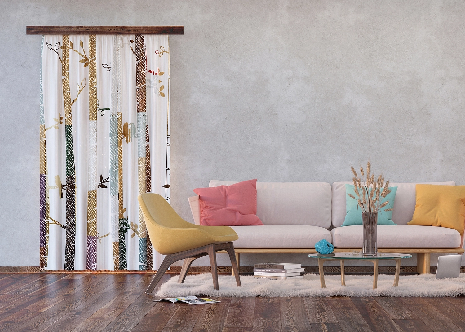 Dekorativn� z�v�s Stromy | 140 x 245 cm | FCPL 6596