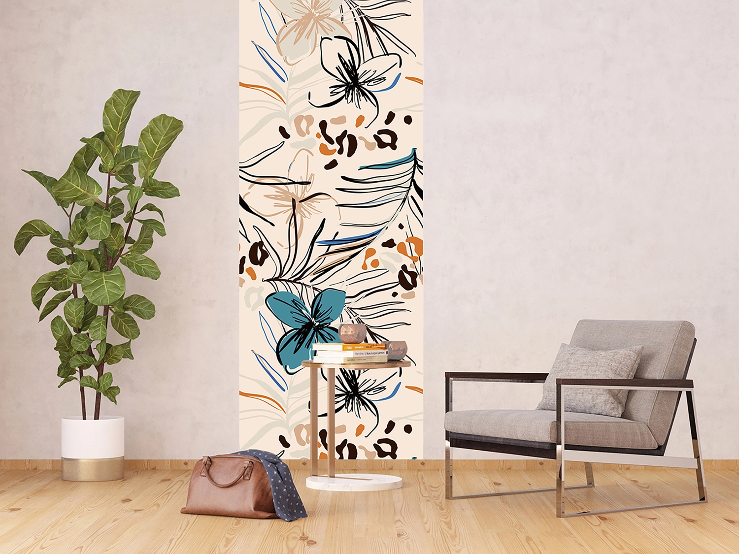 Vliesov� fototapeta na zed' Malovan� Kv�tiny | 90 x 270 cm | FTNVL 3733