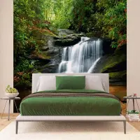 Vliesov� fototapeta na zed' Lesn� vodop�d | 375 x 270 cm | FTNS 2450