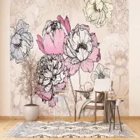 Vliesov� fototapeta na zed' Tu�� kreslen� kv�ty | 375 x 270 cm | FTNXXL 1230