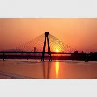 Vliesov� fototapeta na zed' Golden Gate p�i z�padu slunce | 202 x 90 cm | FTNH 2752