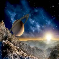 Vliesov� fototapeta na zed' V�hled na Saturn | 155 x 110 cm | FTNM 2684