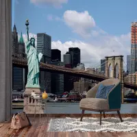Vliesov� fototapeta na zed' Brooklynsk� most a Socha svobody | 375 x 270 cm | FTNXXL 0426