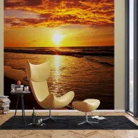 Vliesov� fototapeta na zed' Zapadaj�c� slunce nad oce�nem | 375 x 270 cm | FTNXXL 2487