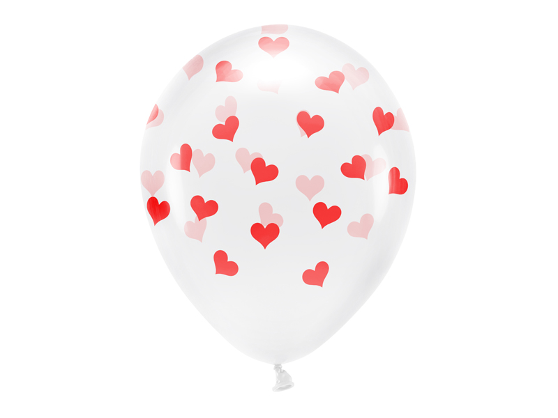 Eco bal�nky 33 cm, Srdce, Crystal Clear (1 balen� / 6 ks)