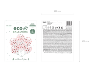 Eco bal�nky 33 cm, Srdce, Crystal Clear (1 balen� / 6 ks)