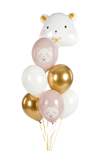Bal�nky 30 cm, Ledn� medv�d, Pastelov� Tepl� �ed� (1 bal. / 50 ks)